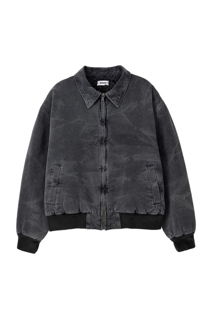 WASHED SHEARLING COLLAR BLOUSON CHARCOAL