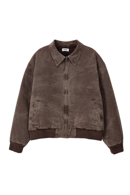 WASHED SHEARLING COLLAR BLOUSON BROWN
