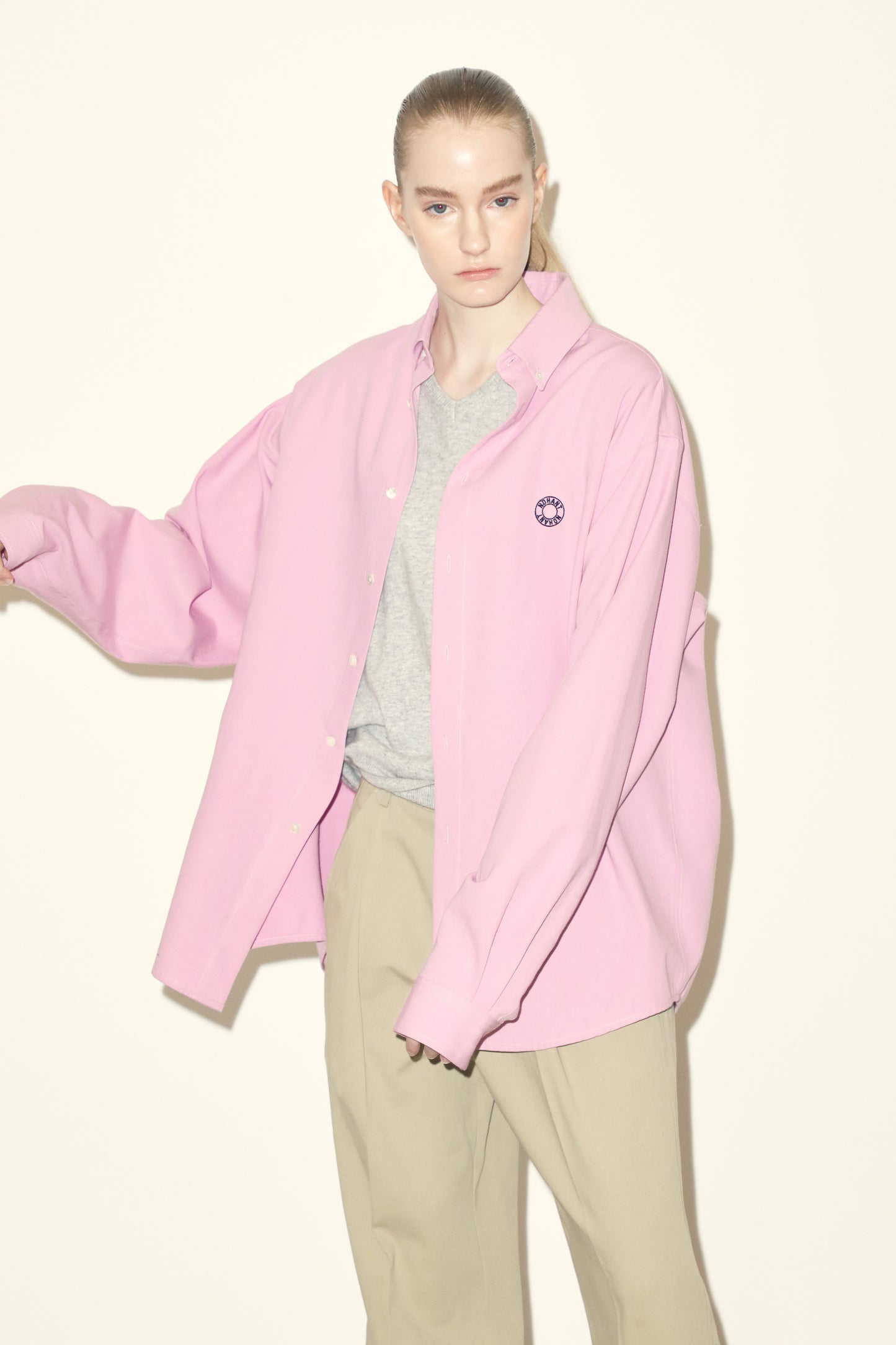 LOGO OXFORD SHIRT PINK