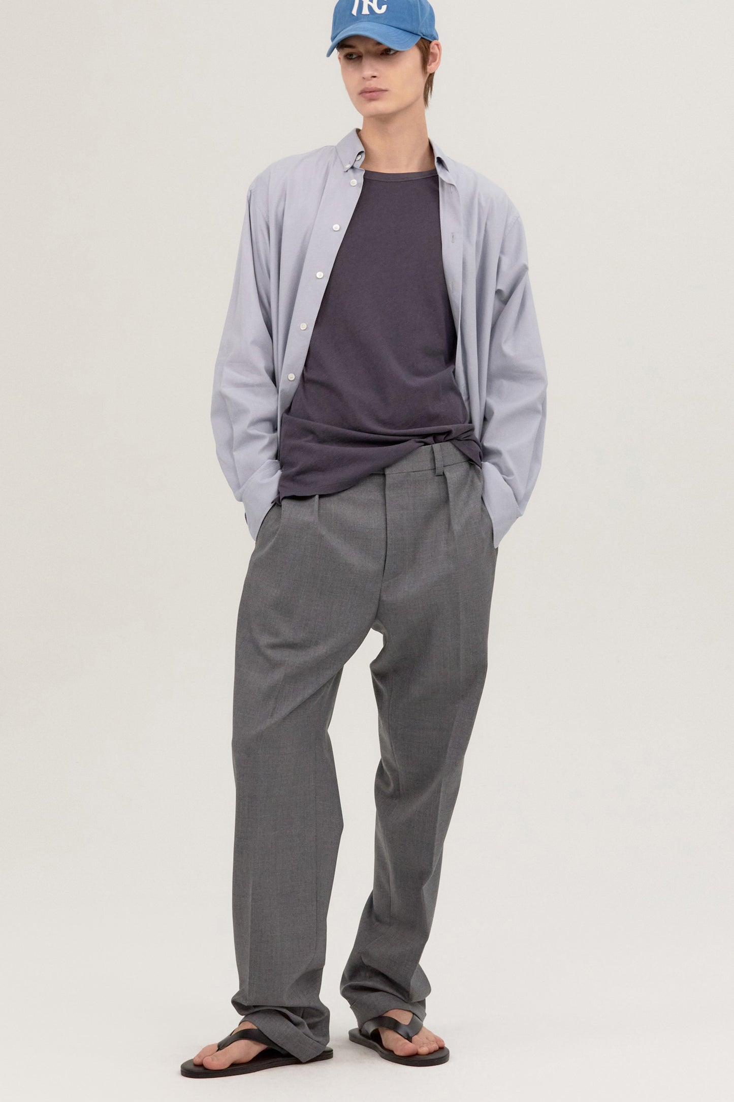 RELAXED POPLIN SHIRT LIGHT GRAY