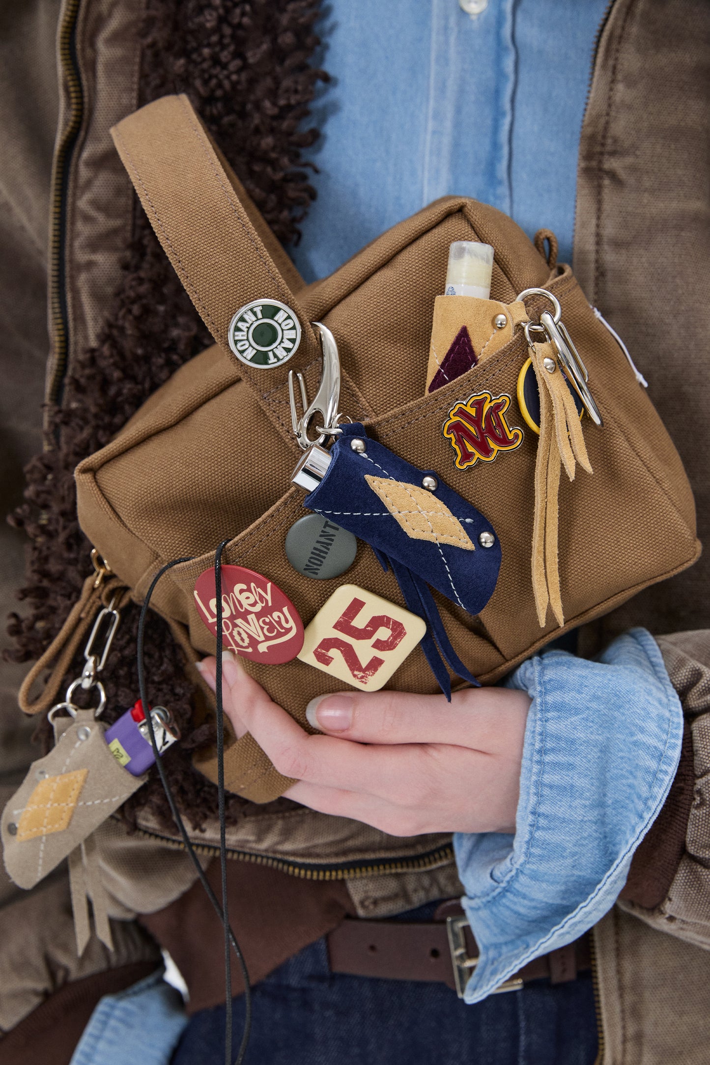 ARGYLE PREPPY LEATHER KEYRING