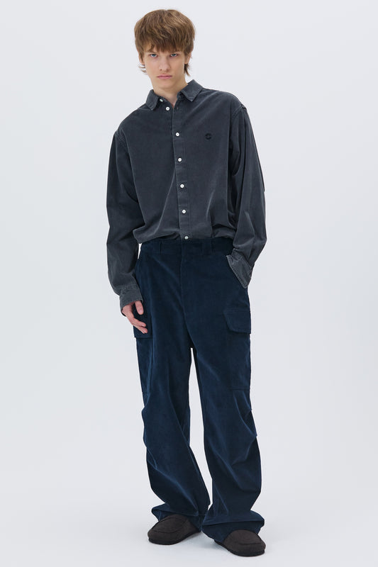 CORDUROY UTILITY CARGO PANTS NAVY
