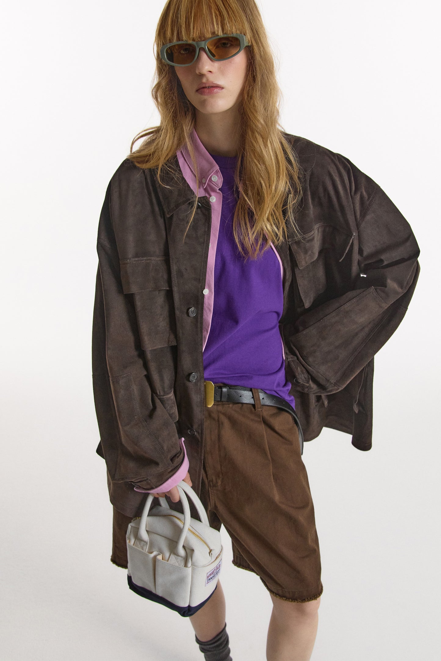 SUEDE WORK JACKET BROWN