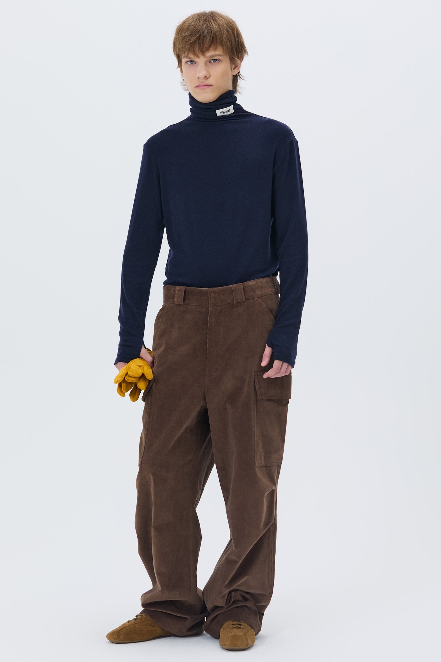 CORDUROY UTILITY CARGO PANTS BROWN