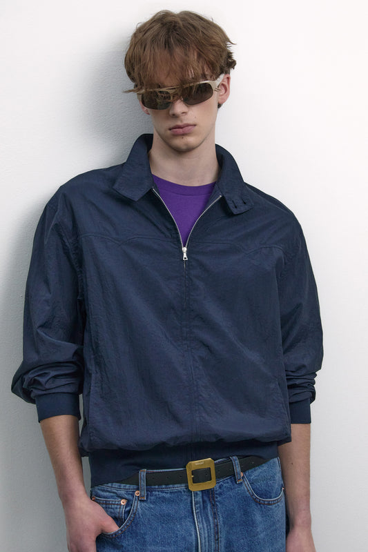 LIGHT STAND-COLLAR BLOUSON NAVY