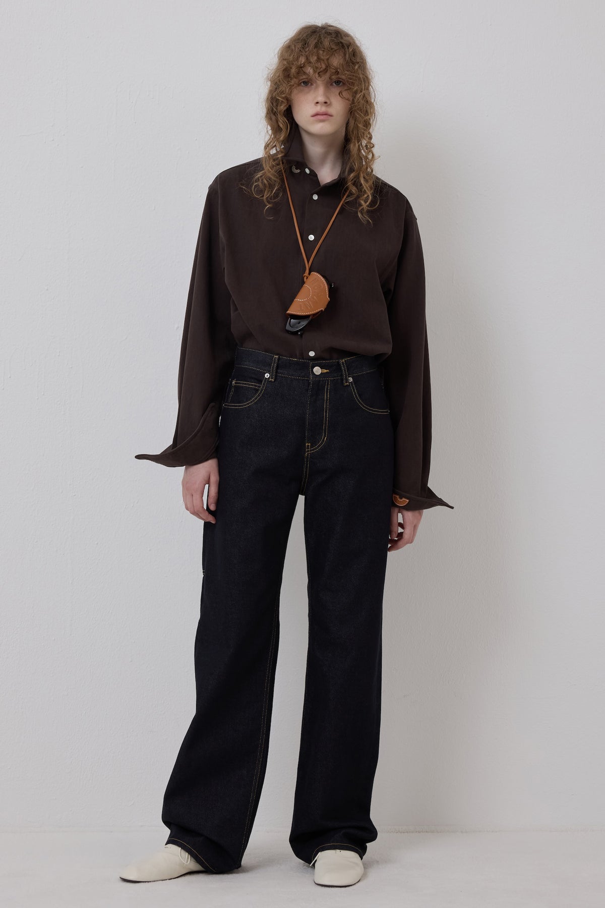 EASY UNIFORM DENIM PANTS DARK BLUE(WOMEN'S)