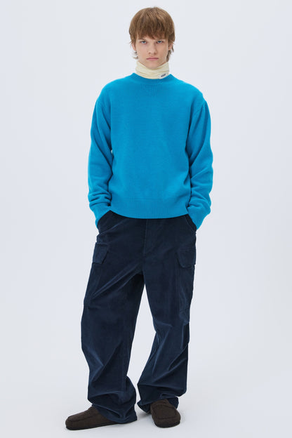 ESSENTIAL CASHMERE KNIT SWEATER BLUE