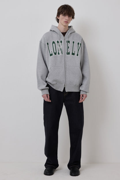 LONELY/LOVELY FLUFF HOODIE ZIP-UP GRAY