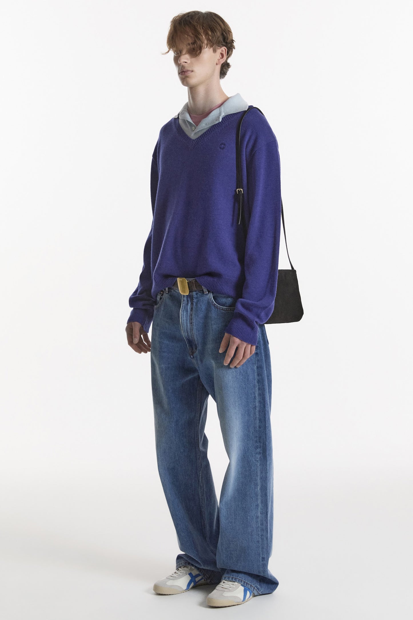 WASHED STRAIGHT DENIM PANTS MID BLUE(MEN'S)