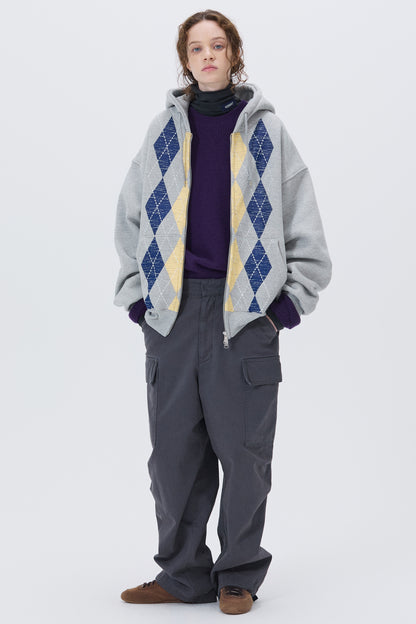 WASHED UTILITY CARGO PANTS CHARCOAL