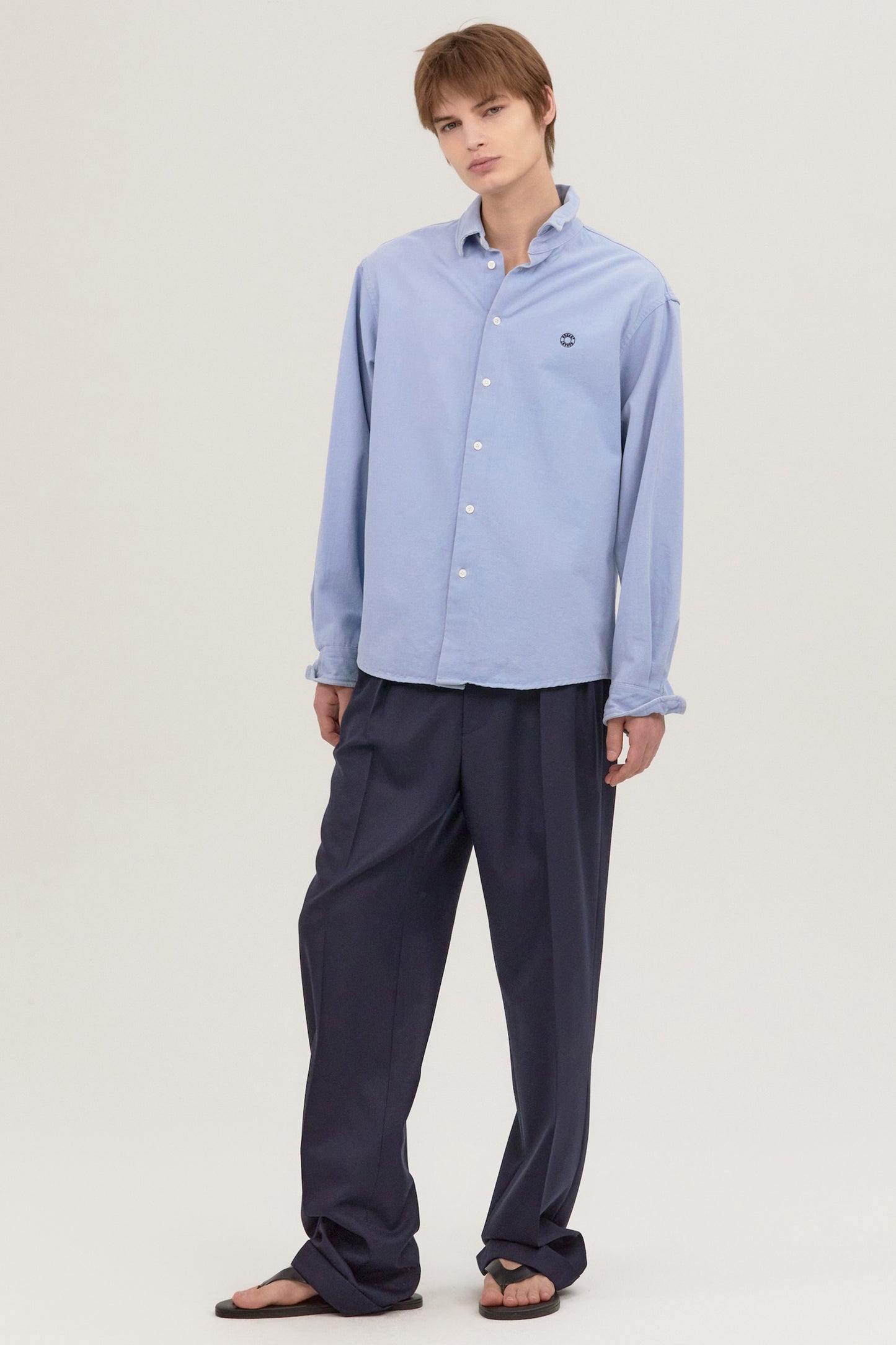 WIRE OXFORD WASHED SHIRT SKY BLUE