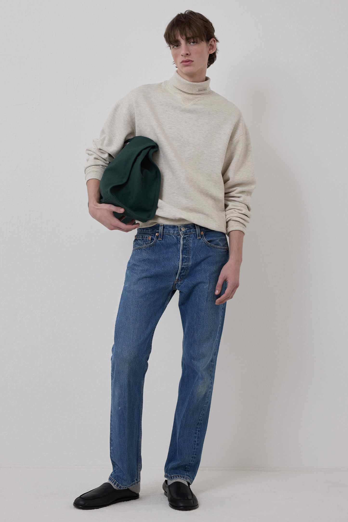 RETRO DAILY TURTLENECK SWEATSHIRT OATMEAL