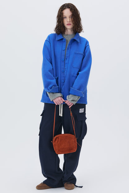 WASHED HEAVYWEIGHT FRENCH JACKET BLUE