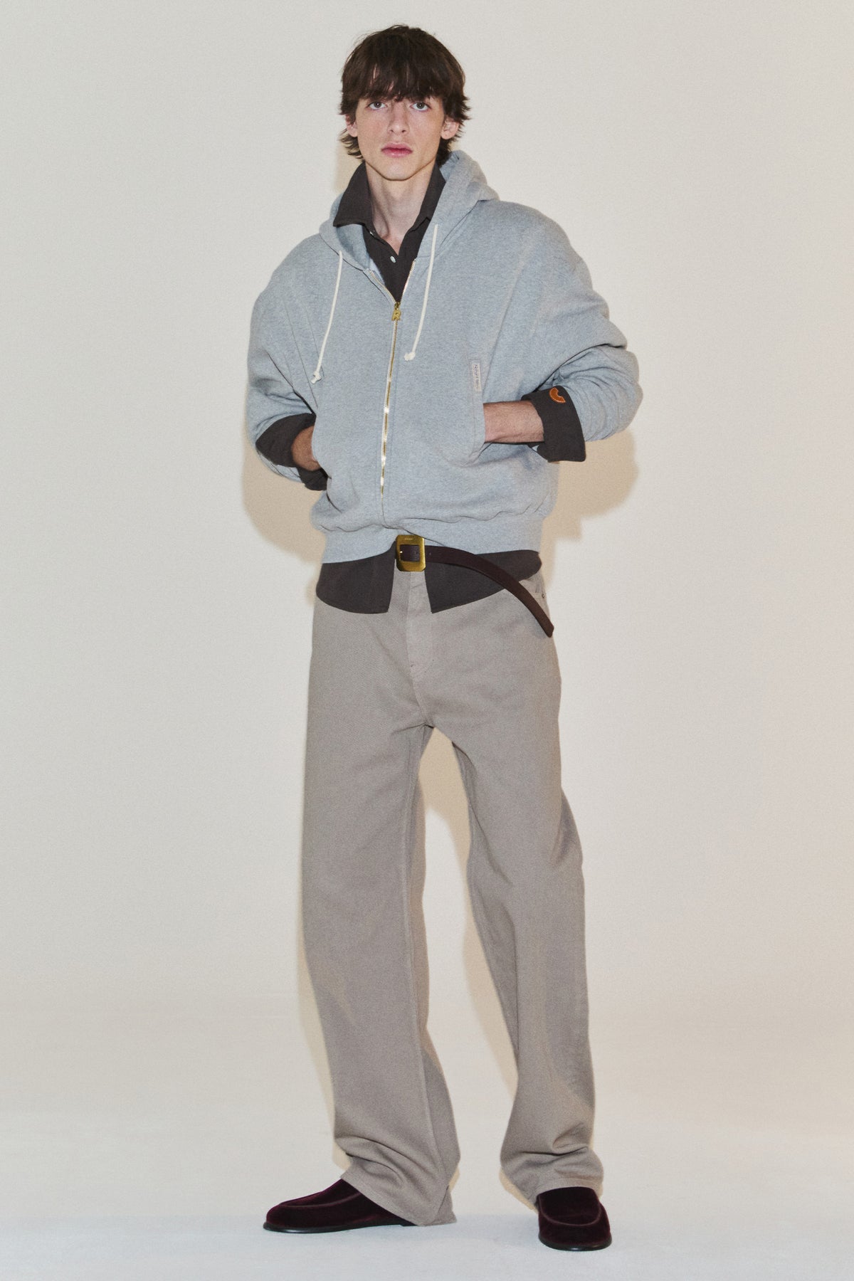 RETRO DAILY HOODIE ZIP-UP GRAY