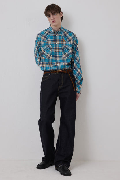 EASY UNIFORM DENIM PANTS DARK BLUE(MEN'S)