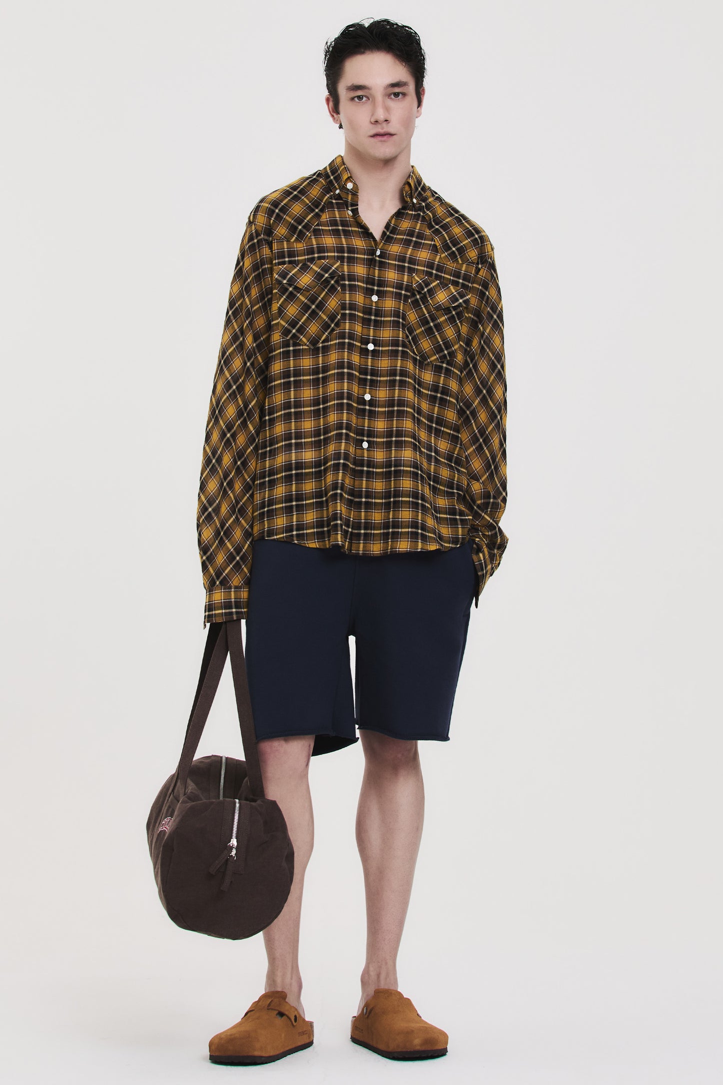 SOFT SHEER CHECK SHIRT YELLOW