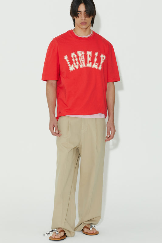 LONELY/LOVELY SHORT SLEEVE T SHIRT RED CREAM