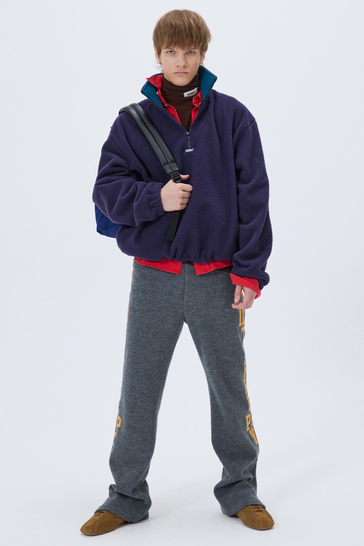 UTILITY PREPPY FLARE WOOL SLACKS GRAY