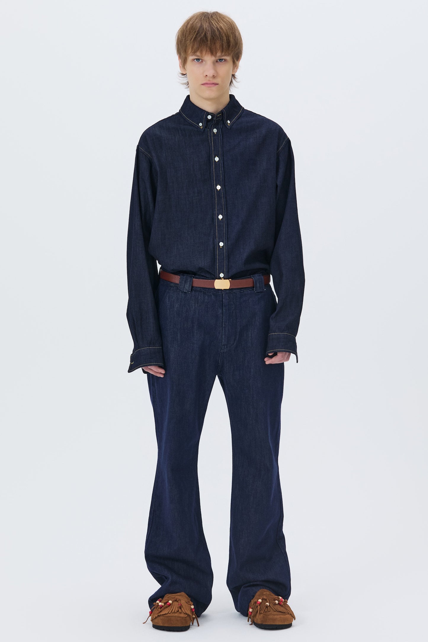 WASHED DENIM SHIRT DARK BLUE