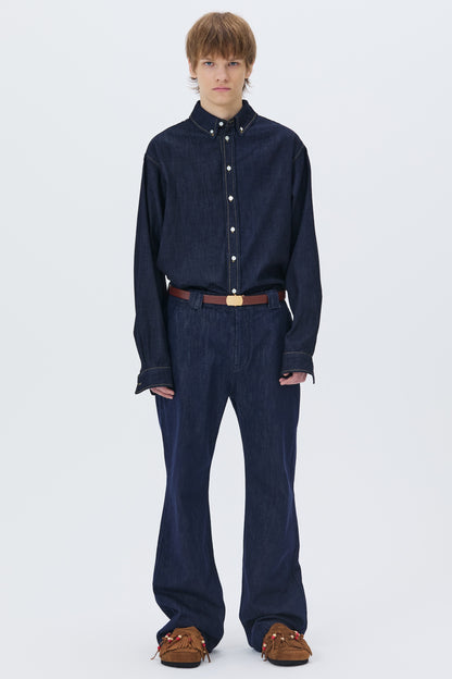 WASHED DENIM SHIRT DARK BLUE