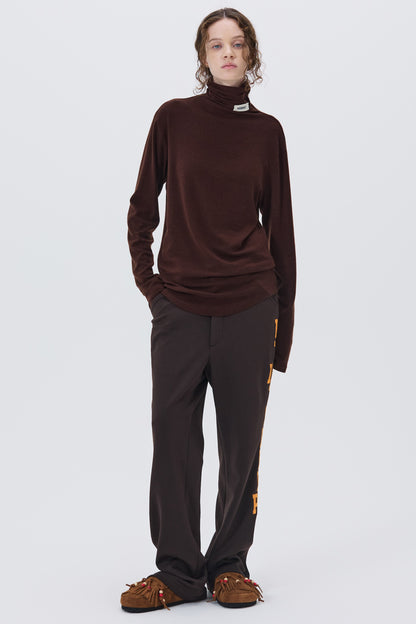 SOFT TURTLENECK T-SHIRT BROWN