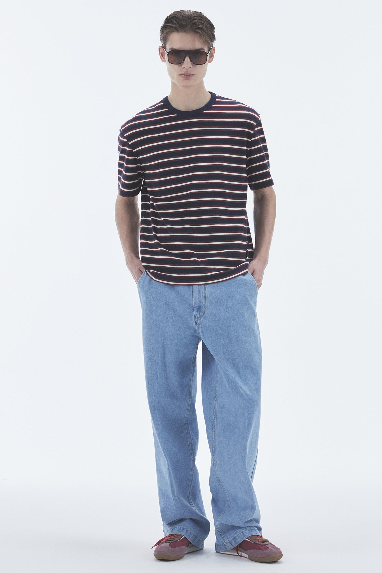 STRIPE BASIC SHORT SLEEVE T-SHIRT NAVY