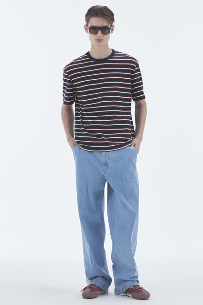STRIPE BASIC SHORT SLEEVE T-SHIRT NAVY