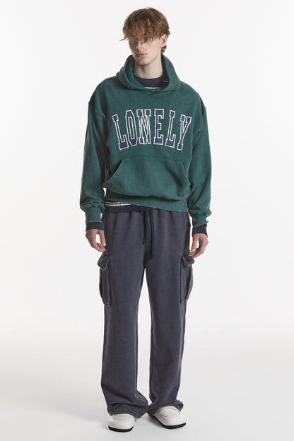 LONELY/LOVELY SALT WASHED HOODIE GREEN