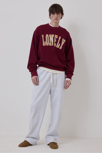 LONELY/LOVELY CRACK SWEATSHIRT BURGUNDY
