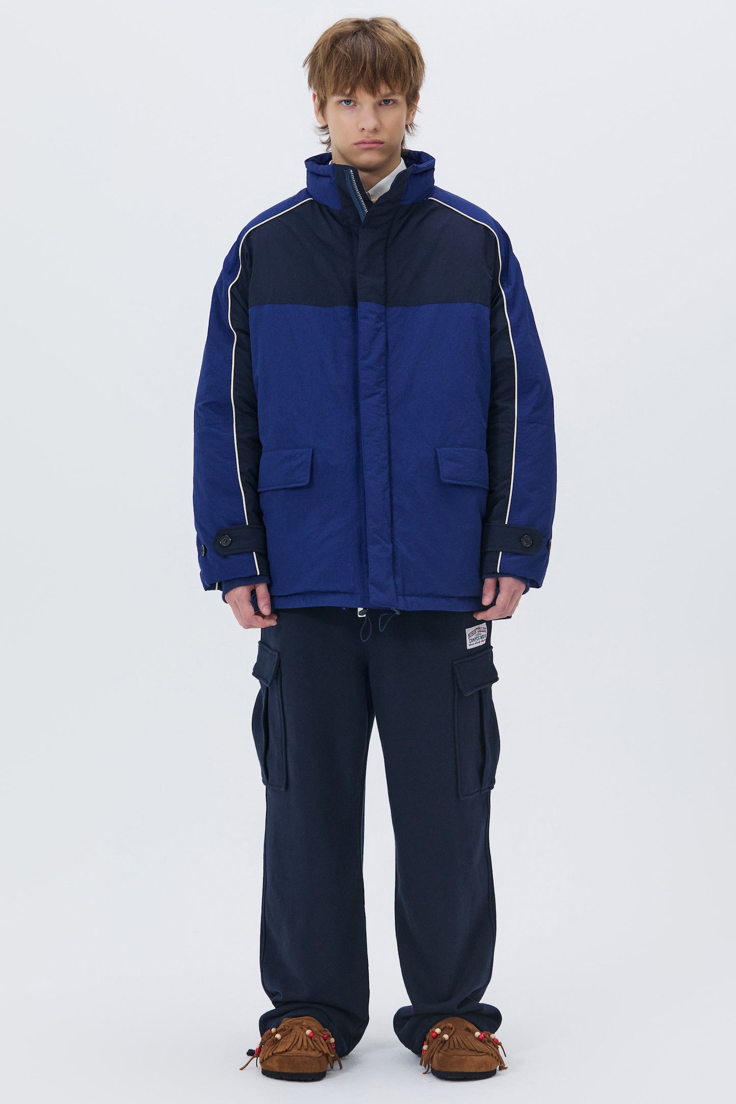 COLOR BLOCK PADDING JUMPER BLUE