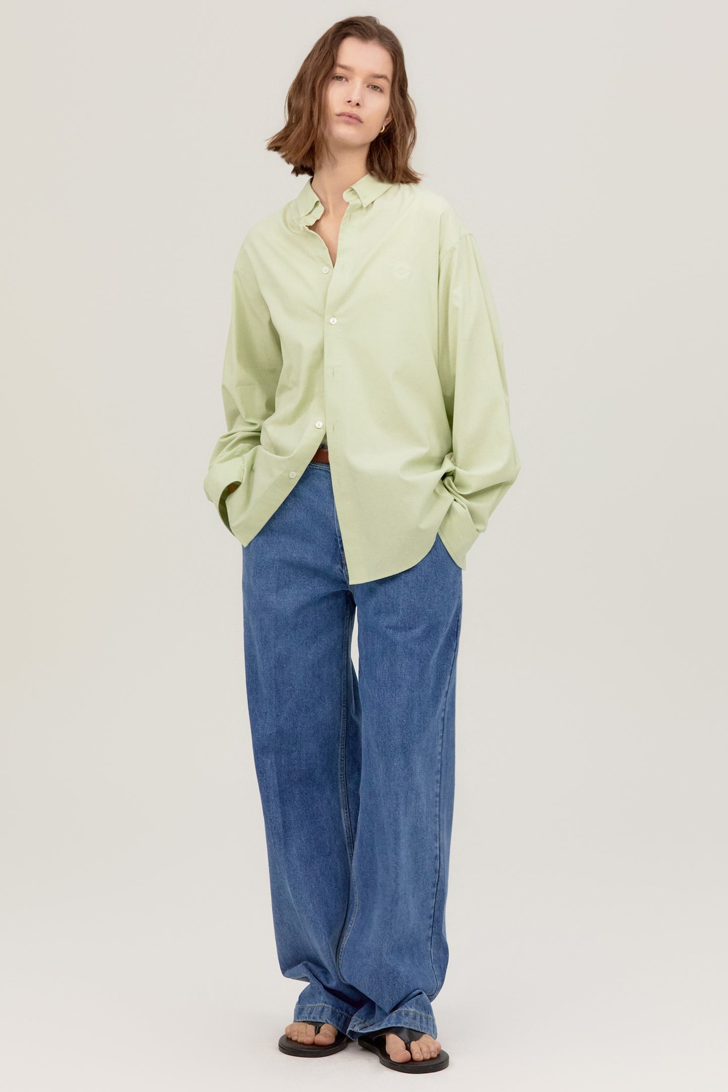 RELAXED POPLIN SHIRT LIGHT MINT