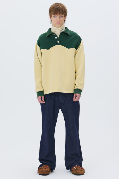 WESTERN COLOR BLOCK SWEATSHIRT GREEN