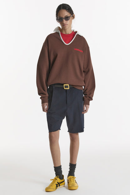 CLASSIC V-NECK SWEATSHIRT BROWN