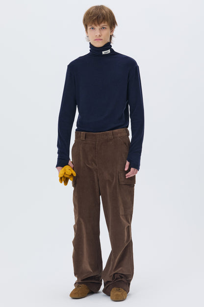 SOFT TURTLENECK T-SHIRT NAVY