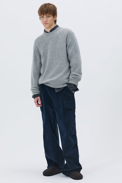 ESSENTIAL CASHMERE KNIT SWEATER GRAY