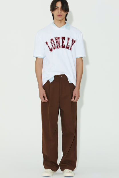 LONELY/LOVELY SHORT SLEEVE T SHIRT WHITE BURGUNDY