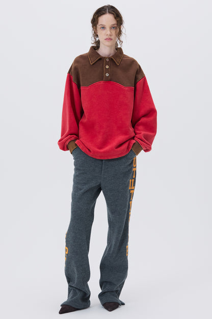WESTERN COLOR BLOCK SWEATSHIRT RED