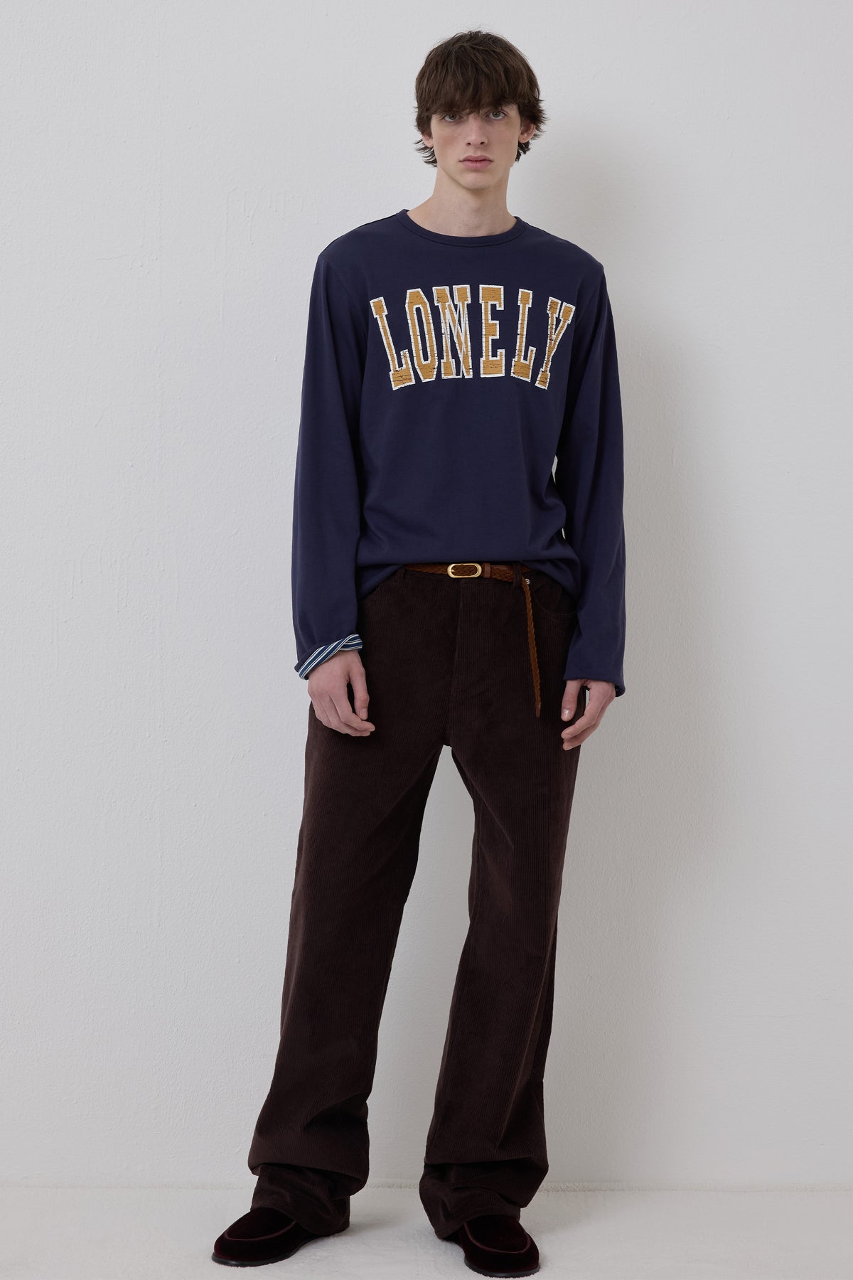 LONELY/LOVELY REVERSIBLE LONG SLEEVE T-SHIRT NAVY