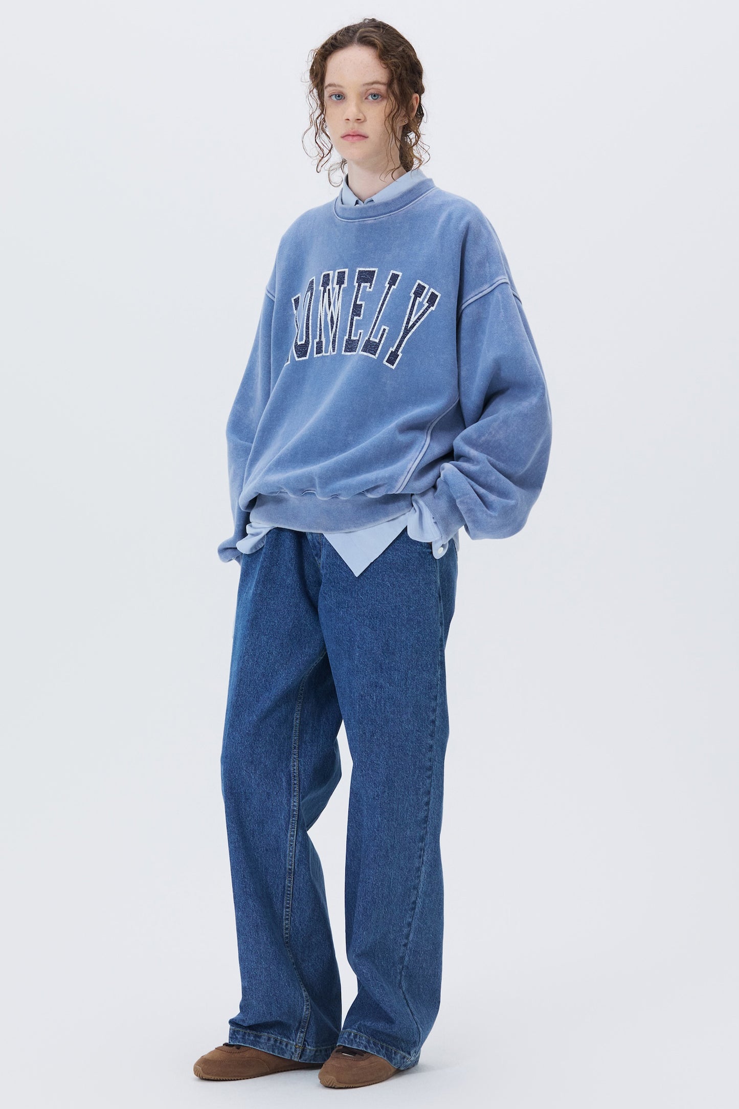 LONELY/LOVELY WASHED SWEATSHIRT BLUE