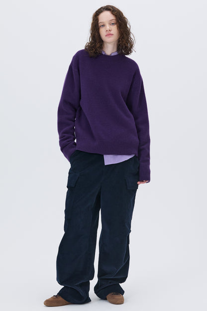 ESSENTIAL CASHMERE KNIT SWEATER PURPLE