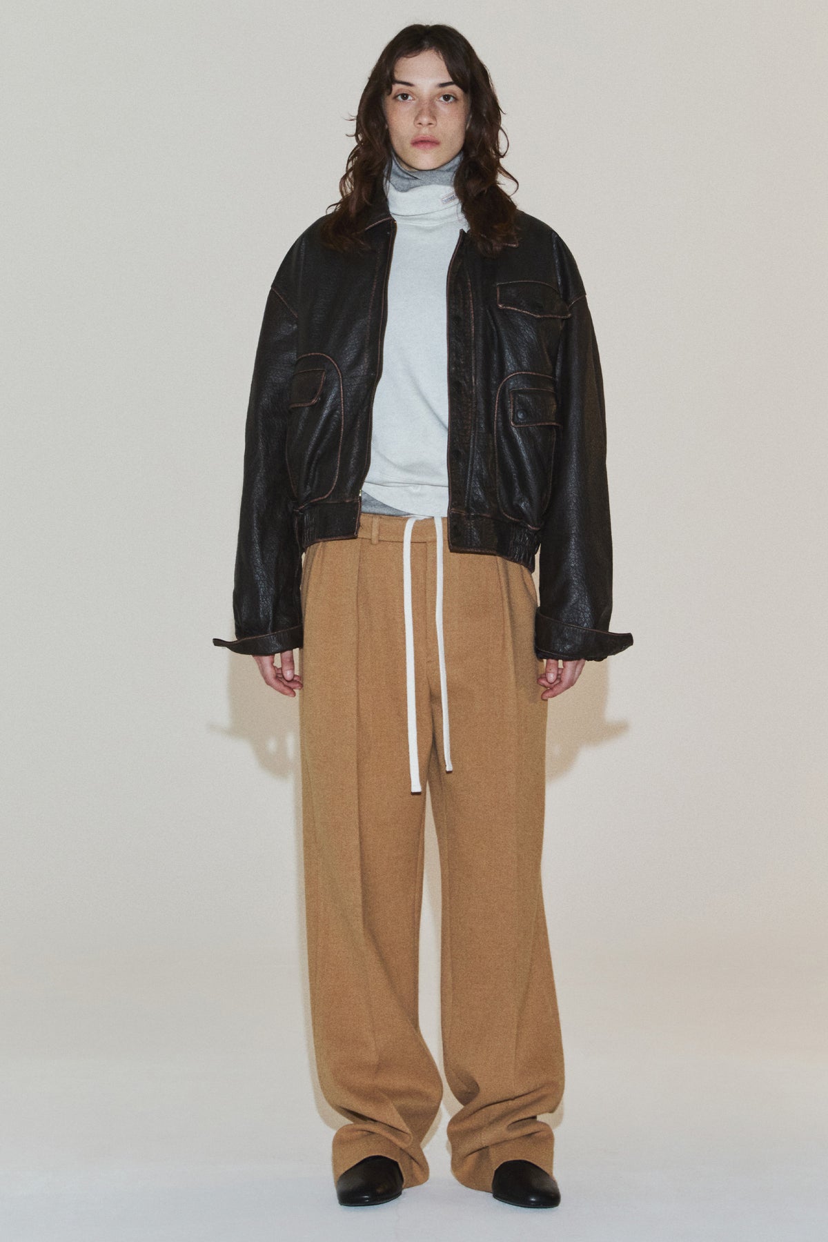 [PREVIEW]WORN LEATHER JACKET BROWN