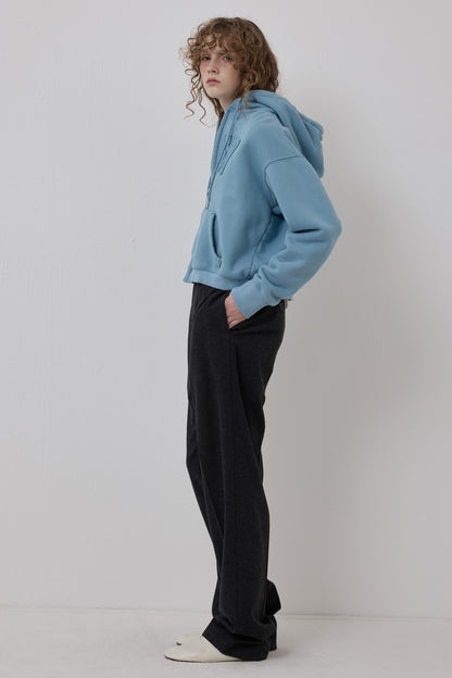 LONELY/LOVELY CROP HOODIE ZIP-UP SKY BLUE