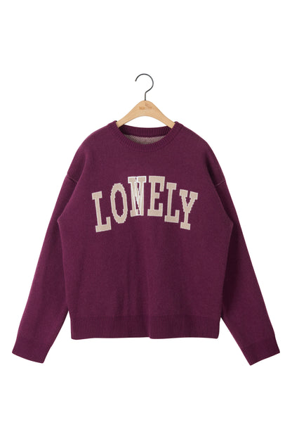 LONELY/LOVELY CASHMERE KNIT SWEATER PURPLE