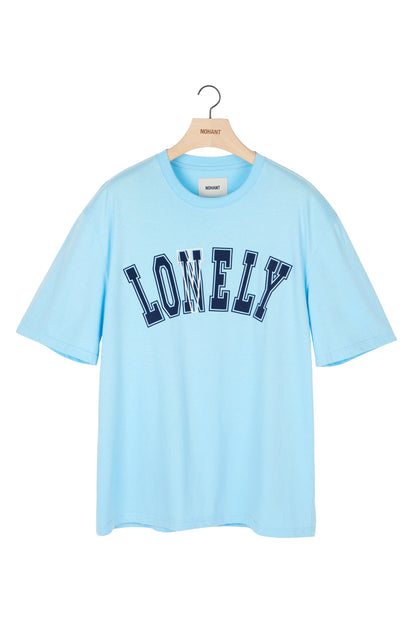 LONELY/LOVELY SHORT SLEEVE T SHIRT SKY BLUE NAVY