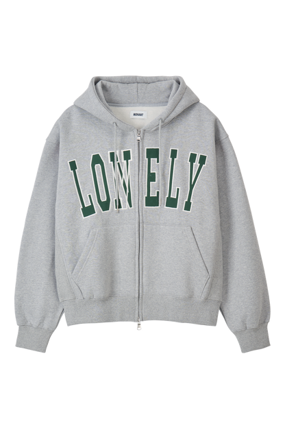 LONELY/LOVELY FLUFF HOODIE ZIP-UP GRAY