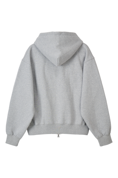 LONELY/LOVELY FLUFF HOODIE ZIP-UP GRAY