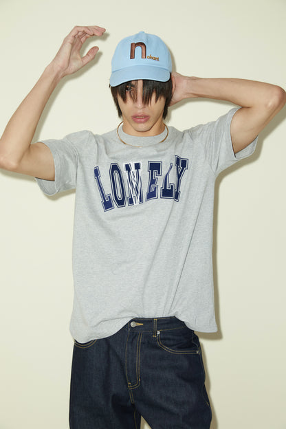 LONELY/LOVELY SHORT SLEEVE T SHIRT GRAY NAVY
