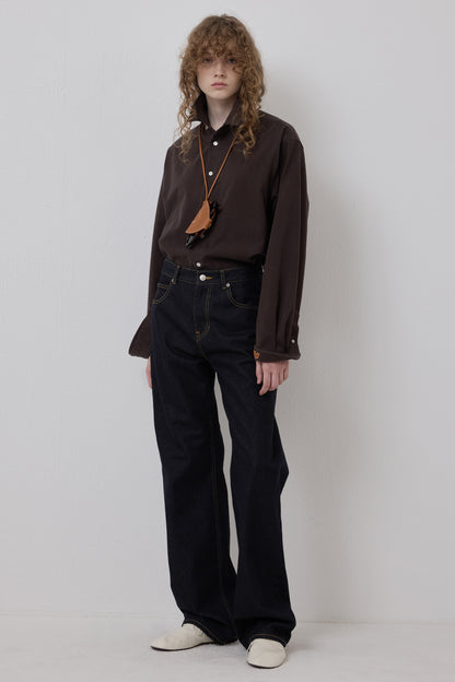 WIRE OXFORD SHIRT BROWN