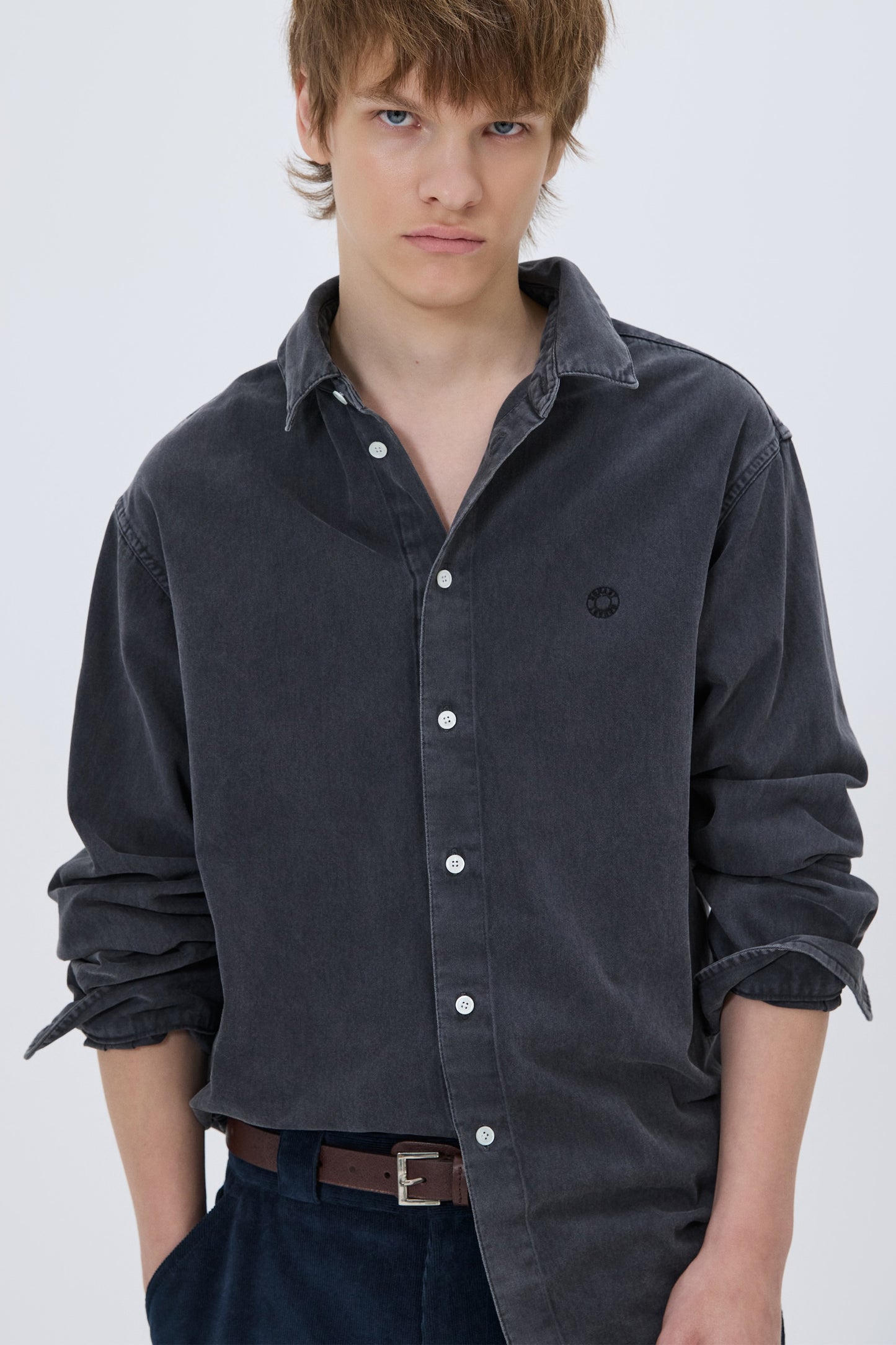 WASHED OXFORD SHIRT CHARCOAL