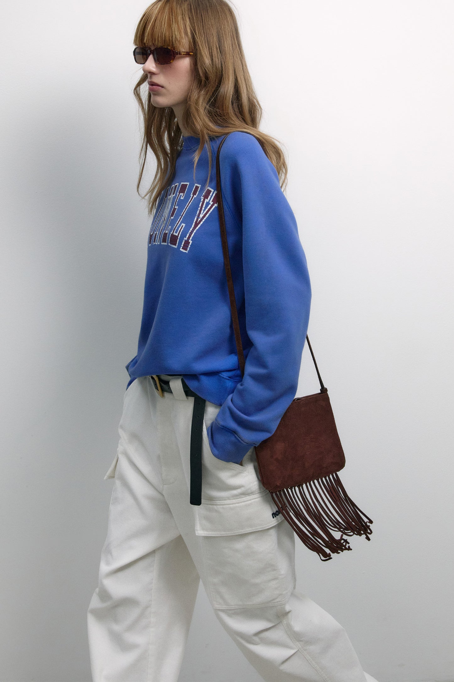 FRINGE MINI CROSSBODY BAG BROWN